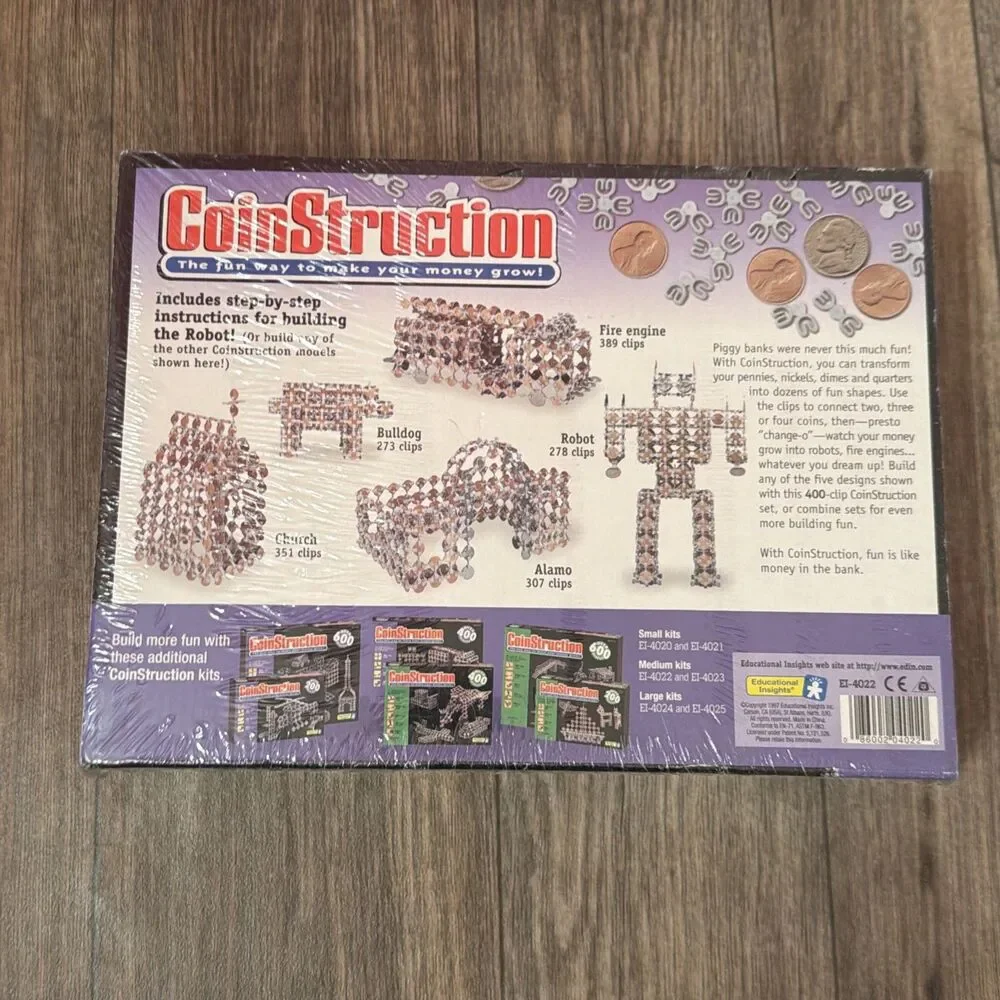 Vintage 1997 CoinStruction Built Kit 400+ Pieces Educational Insights NEW SEALED